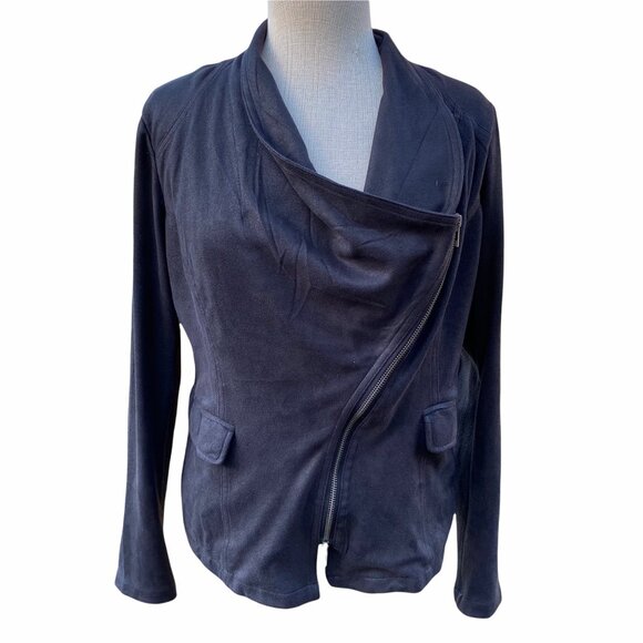 MIILA Jackets & Blazers - Miilla Faux Suede Jacket Asymmetrical Zipper Women's Small Moto Black